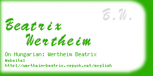 beatrix wertheim business card